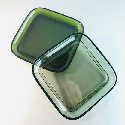 Vintage GLAS 50er 60er MID CENTURY Schälchen Schalen D 16,7 cm Rauchglas