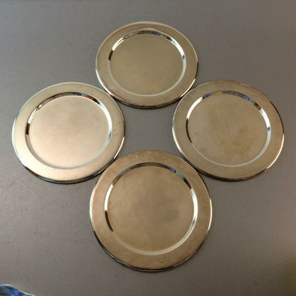 Untersetzer Teller versilbert 50er 60er CENTURY 10,5 cm 4er Set