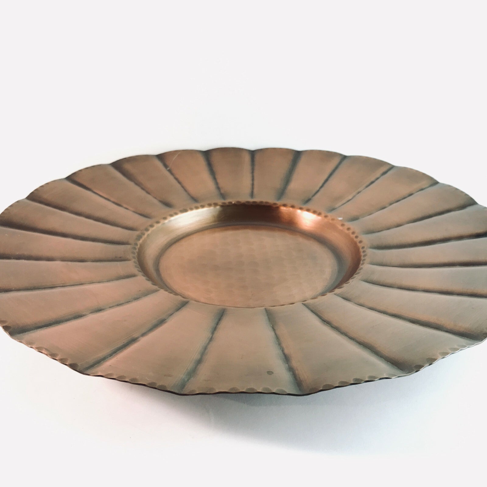 MID CENTURY Schale 50er Vintage Schälchen Teller Kupfer Wandteller 37 cm
