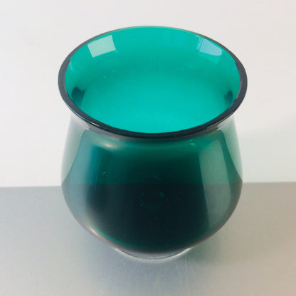 MID CENTURY Cognacglas 9,5  cm 60er 70er grün Glas
