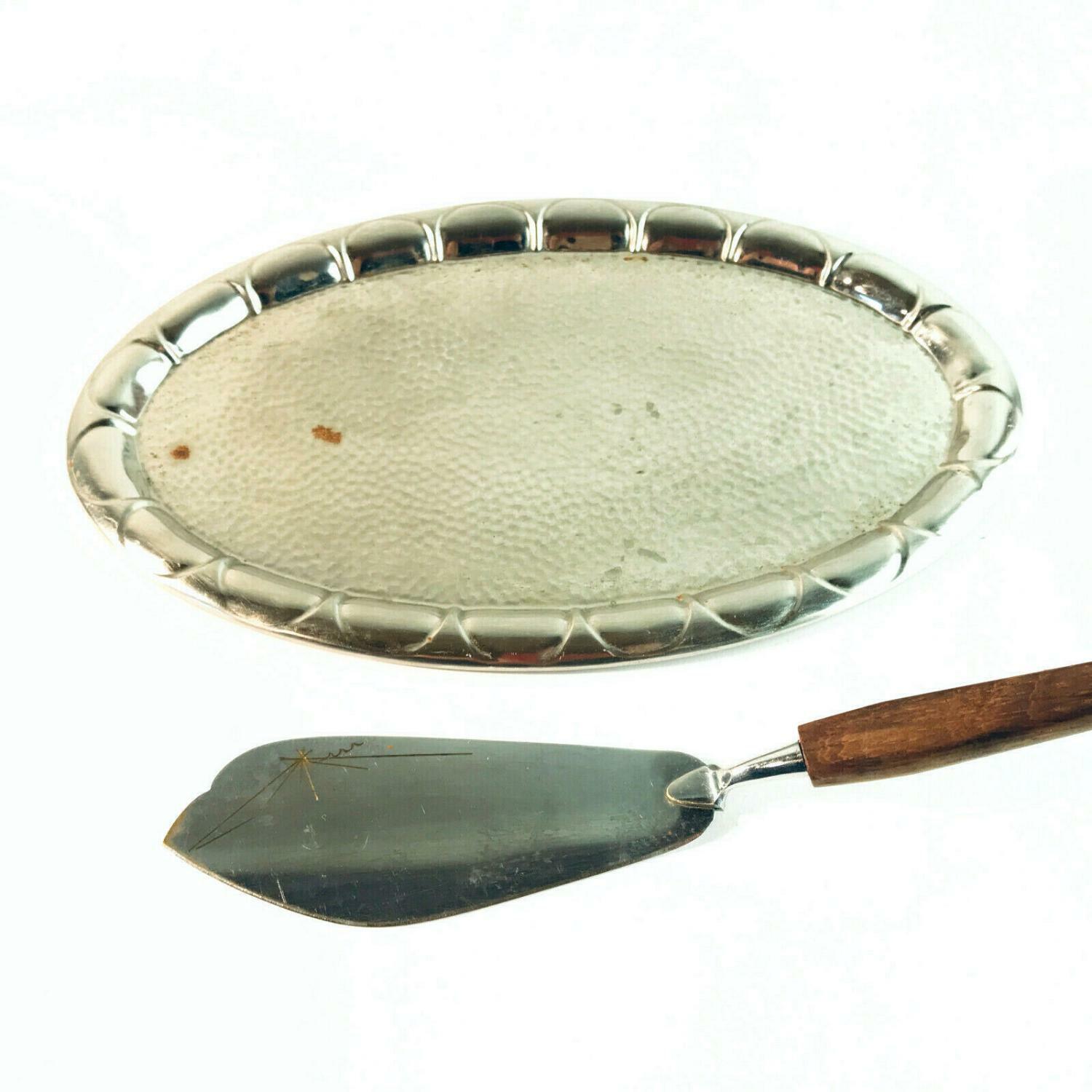 Tortenheber Kuchenheber 50er 60er HOLZ Teak MID CENTURY + Tablett