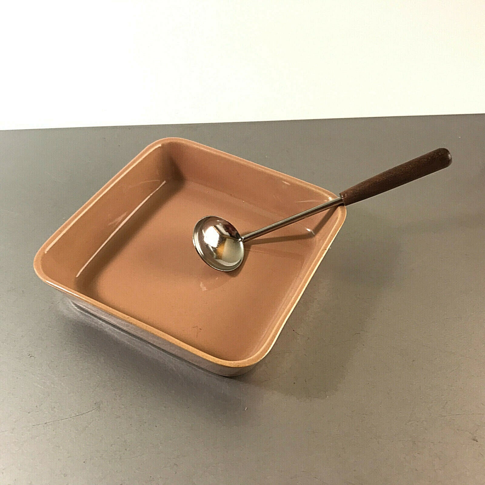 Schale Schüssel 14,5 cm Schälchen Vintage Glas 50er 60er rosa + Löffel