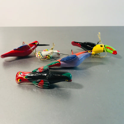 Vögel Papageien zum Hängen Baumschmuck EINE WELT 6,5 cm bemalt