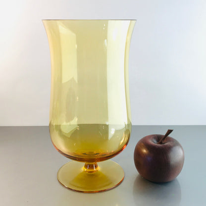 Vase Bernstein 22,7 cm 50er 60er MID CENTURY Vase Glas Windlicht