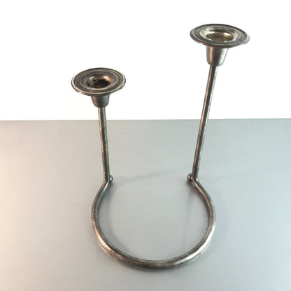 Kerzenständer versilbert Kerzenhalter 20 cm Vintage 50er 60er