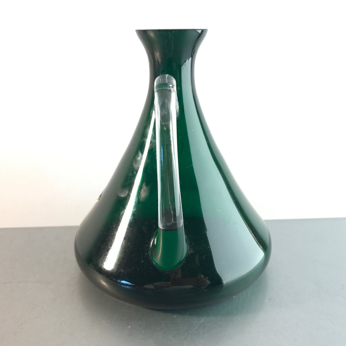 Vintage Vase 14,5 cm MID CENTURY 50er 60er grün Henkelvase