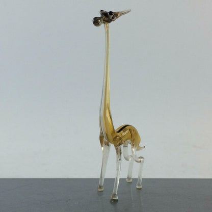 Giraffe gelb H 7 cm Glas 50er 60er Lauscher Vintage MID CENTURY 