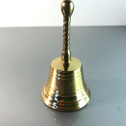 Klingel 60er 70er H 9 cm Messing Rezeption Glocke Tischglocke