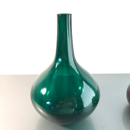 Vintage Vase 50er 60er 20 cm grün MID CENTURY Glas