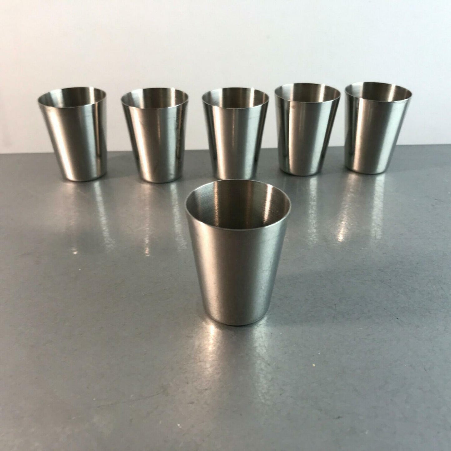 Becher Edelstahl Set 4,5 cm Trinkbecher 6 Stück  Schnapsbecher