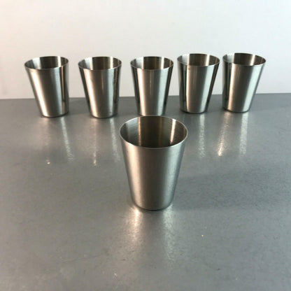 Becher Edelstahl Set 4,5 cm Trinkbecher 6 Stück  Schnapsbecher