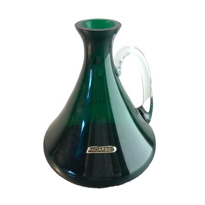Vintage Vase 14,5 cm MID CENTURY 50er 60er grün Henkelvase