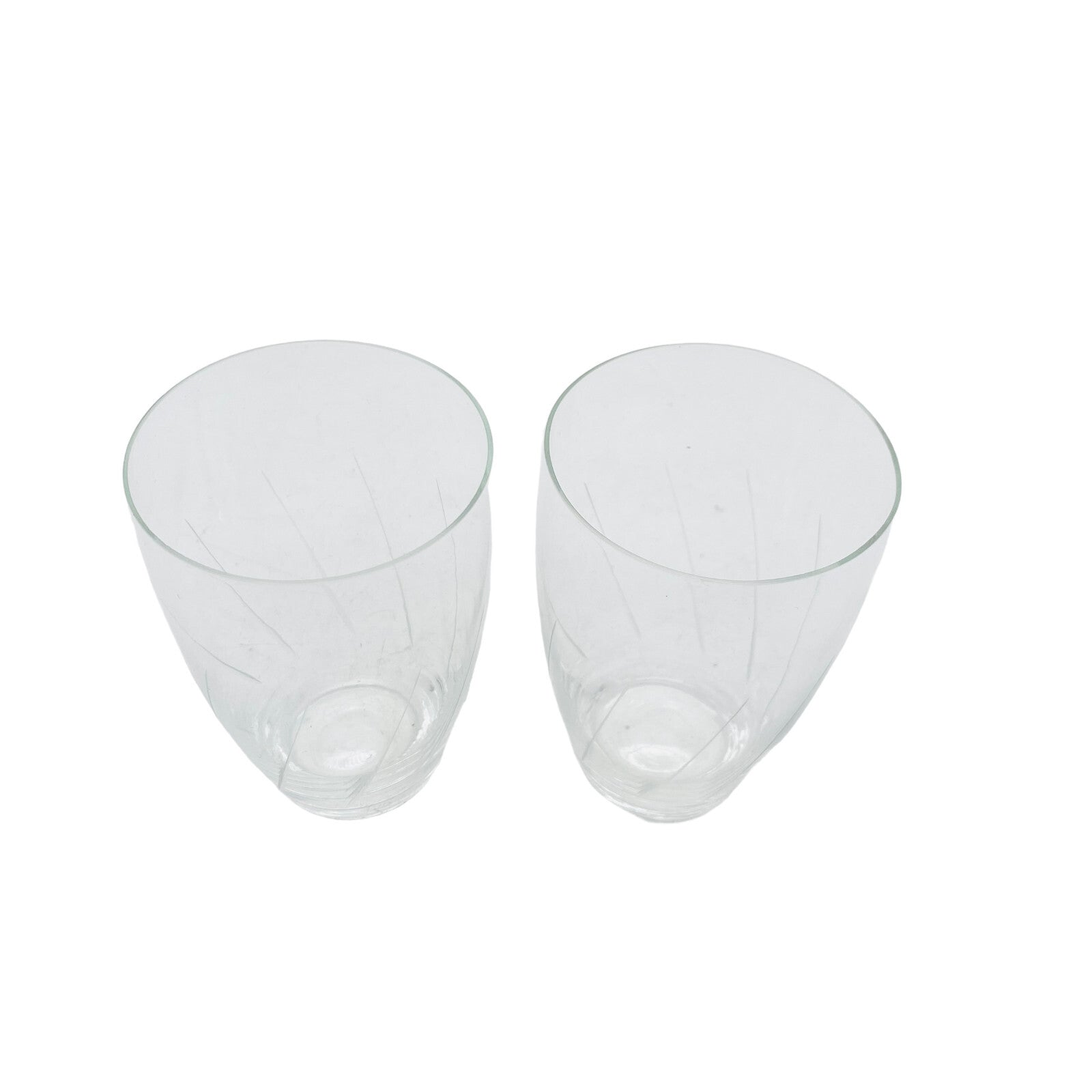 Wassergläser 105 cm - 2 er Set - beschliffen Rillen 50er 60er Gläser Glas