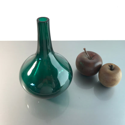 Vintage Vase 50er 60er 20 cm grün MID CENTURY Glas