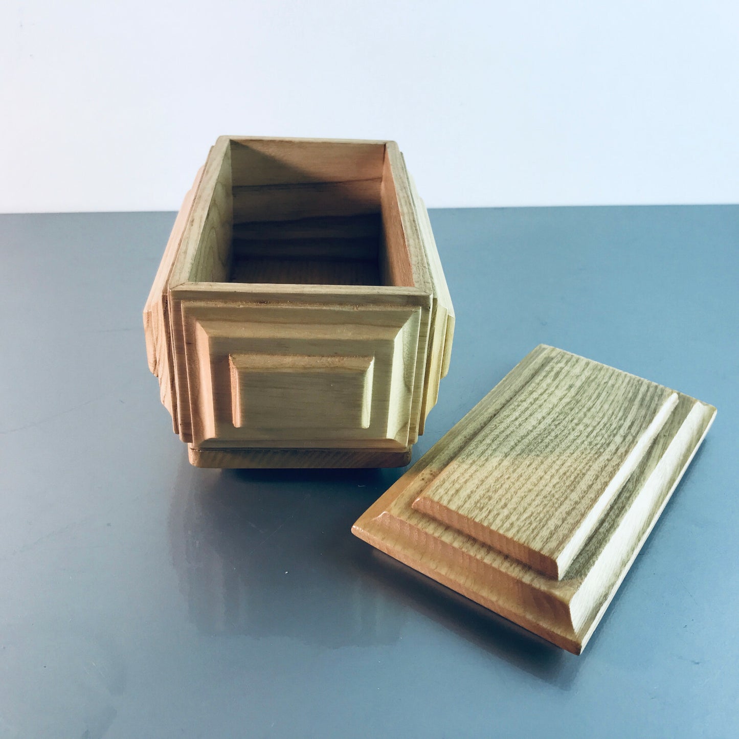 Schatulle Holz 60er 50er MID CENTURY Dose 17,5 x 11 x 9,5 cm