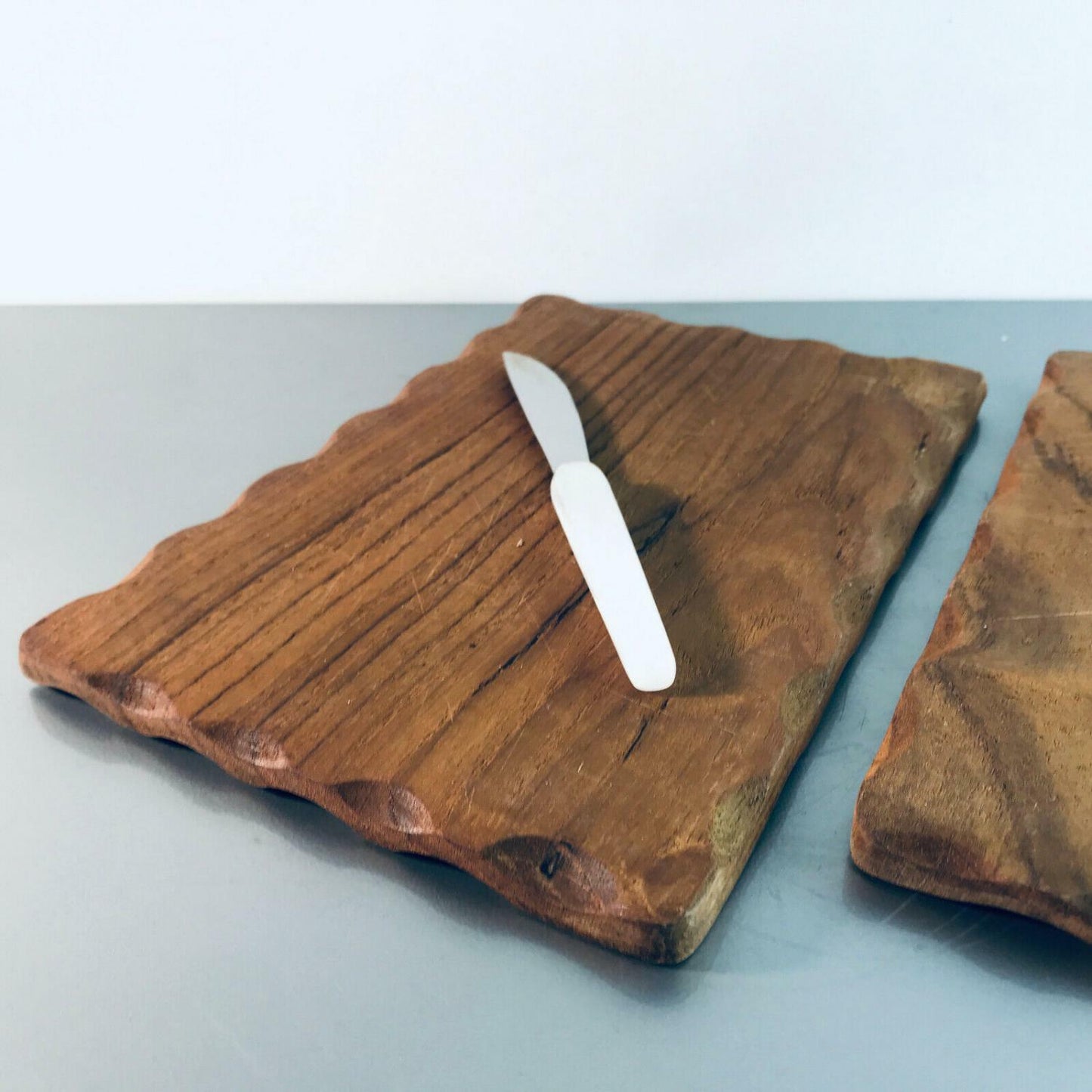 Brettchen Schnittenbrettchen Vesper mit Messer Teak Vintage 50er 60er 