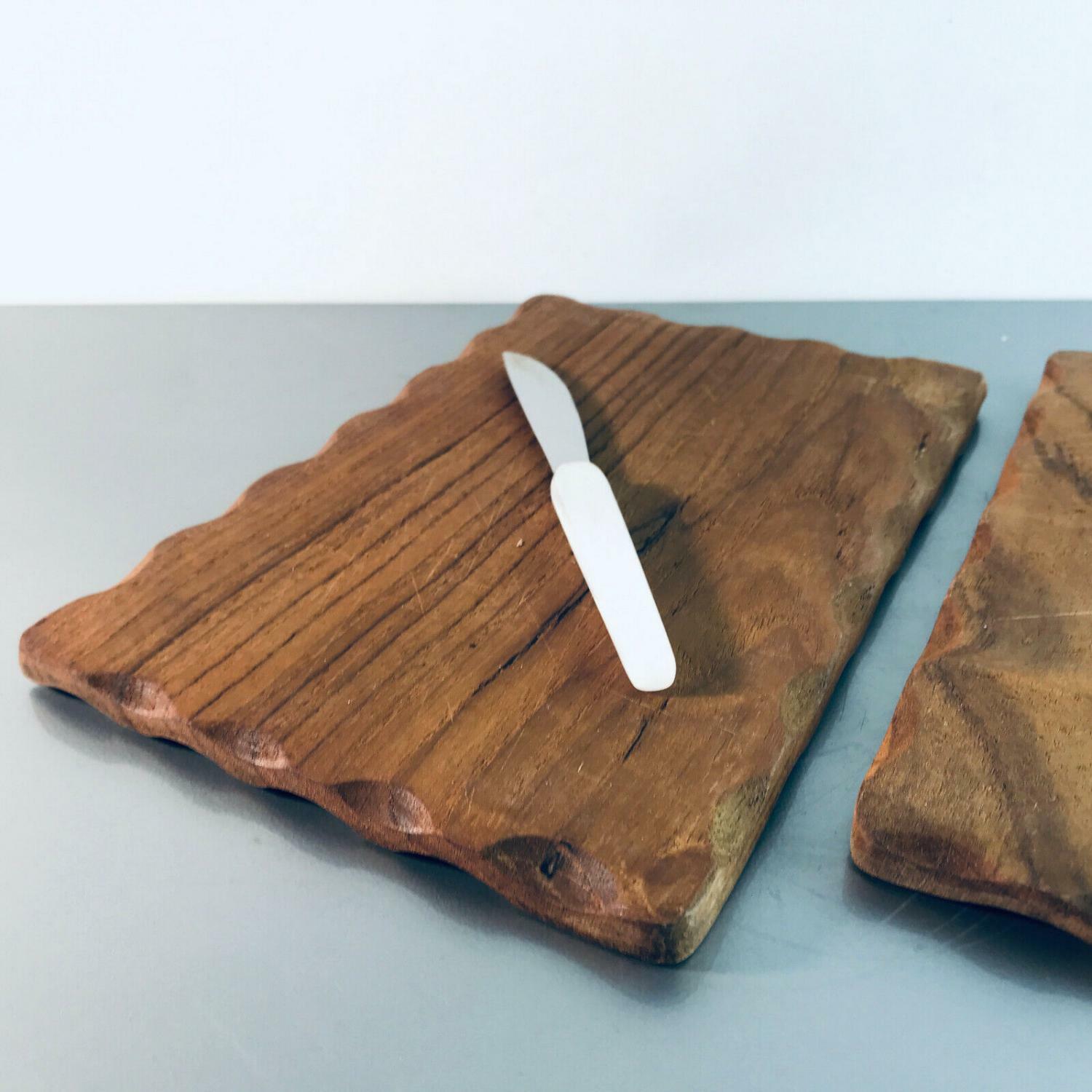 Brettchen Schnittenbrettchen Vesper mit Messer Teak Vintage 50er 60er 