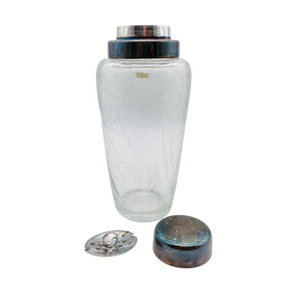 WMF Cocktailshaker Shaker Craquelle Glas 40er 50er Neusilber versilbert Hausbar