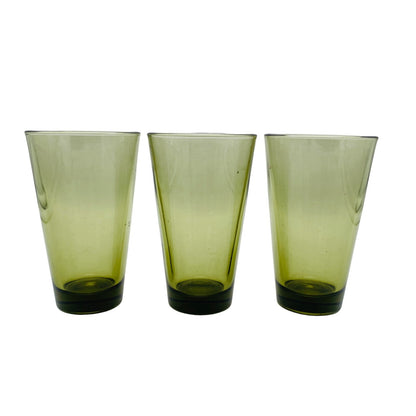 Wassergläser 3er SET  50er 60er Gläser 13 cm  Rauchglas VINTAGE Glas