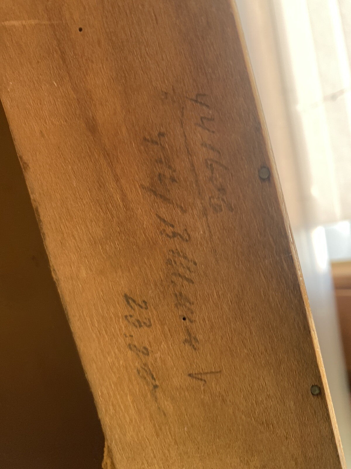 Tablett Spiegelglas geschliffen rot Blumen Holz B 37 mit Griffen 30er 40er