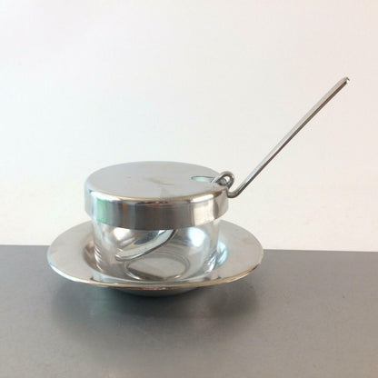 BRAUN & KEMMLER Schälchen Glas mit Löffel Edelstahl 60er Schale