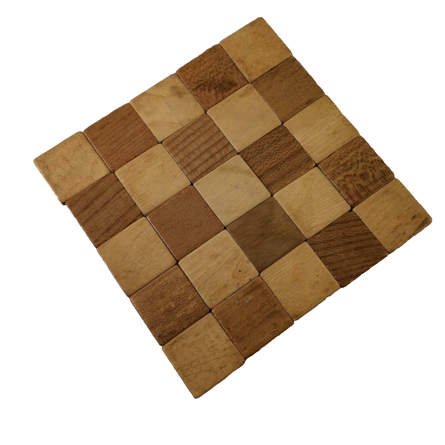 Holz Topfuntersetzer Karo Untersetzer 50er 60er Holz D 21 cm