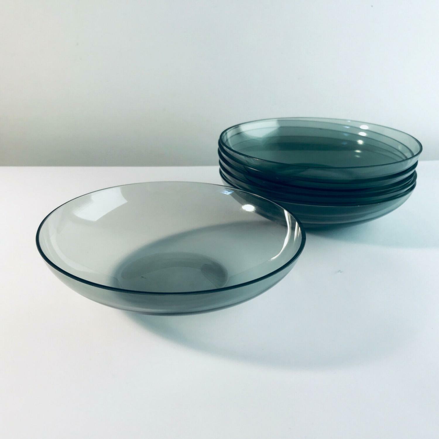 RAUCHGLAS 50er 60er Schüssel Schälchen Schale Set MID CENTURY 6 er Set