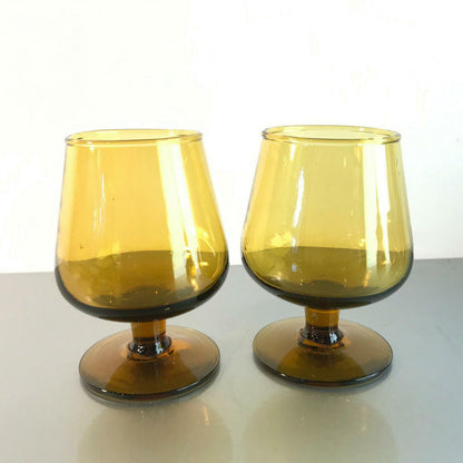 Cognacgläser Glas 8,5 cm 2er Set  Gläser Cognacschwenker Bernstein