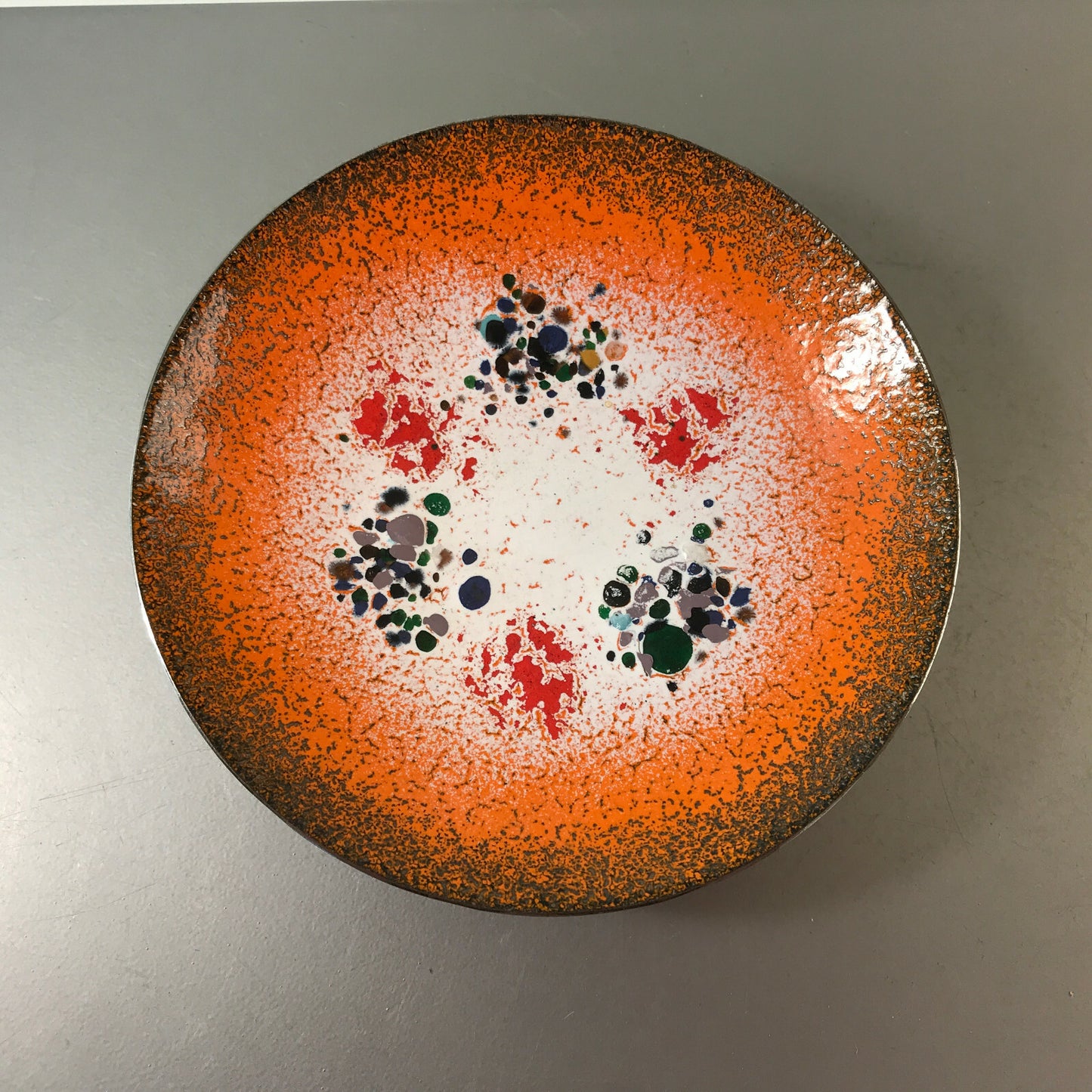 MID CENTURY Emaille Schale D 14,6 cm 50er Vintage  Schüssel