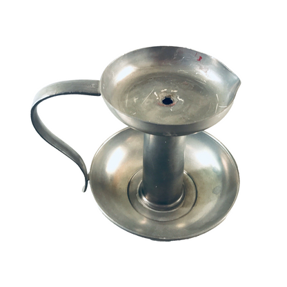 Quist  ZINN Kerzenhalter H 13,8 cm 60er Kerzenständer 50er 60er D 9,5 cm ob