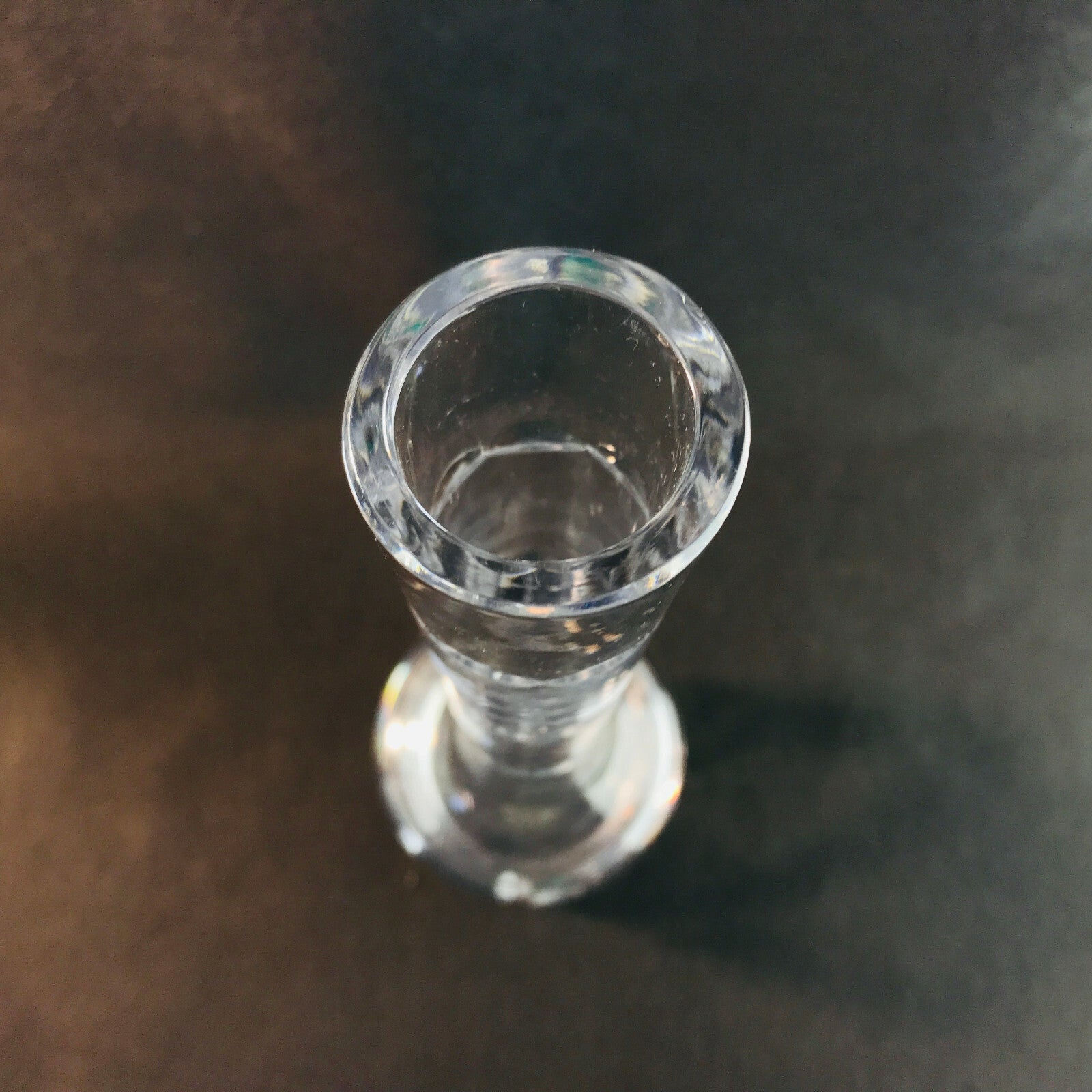 Vase Glas Vintage klar 23 cm 60er MID CENTURY Rosenvase