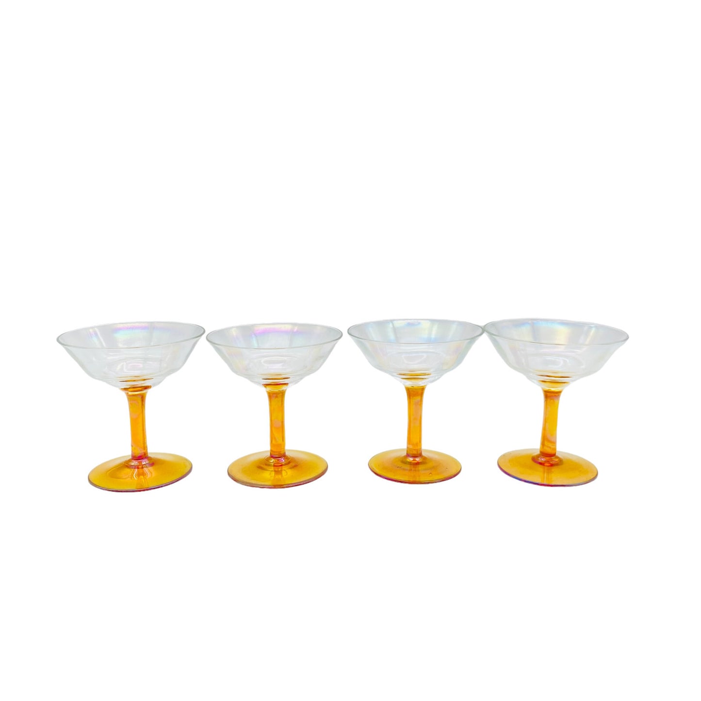 Vintage Bernstein 8,2 cm Likörgläser Gläser Likörschalen Glas 4 er Set gelb