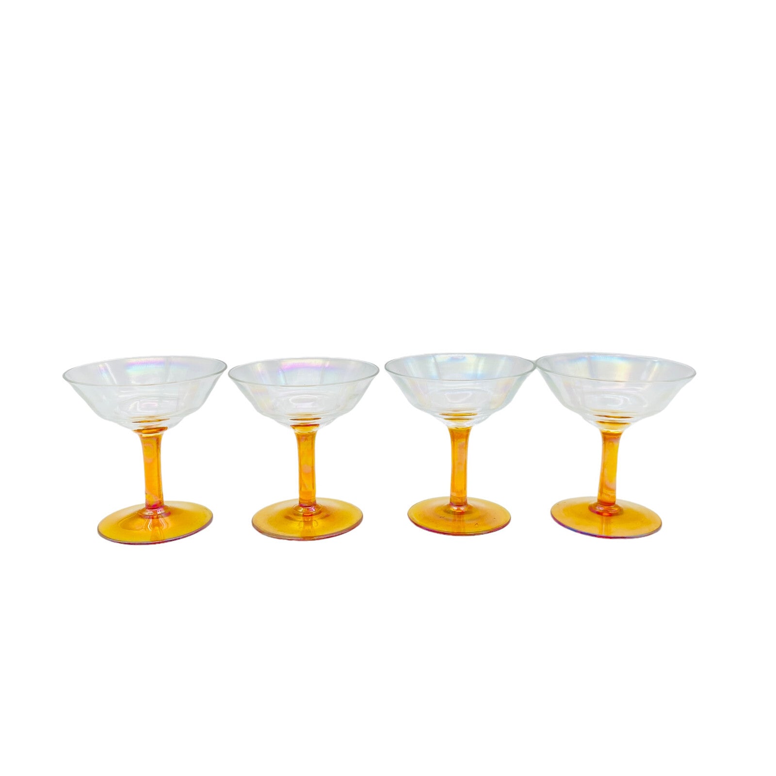 Vintage Bernstein 8,2 cm Likörgläser Gläser Likörschalen Glas 4 er Set gelb