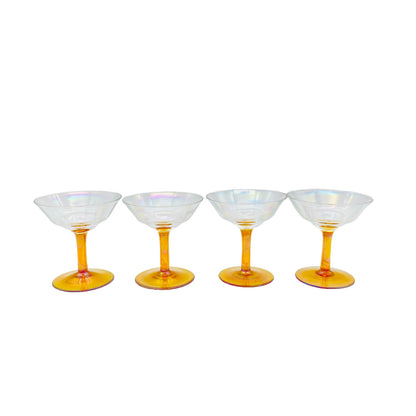 Vintage Bernstein 8,2 cm Likörgläser Gläser Likörschalen Glas 4 er Set gelb