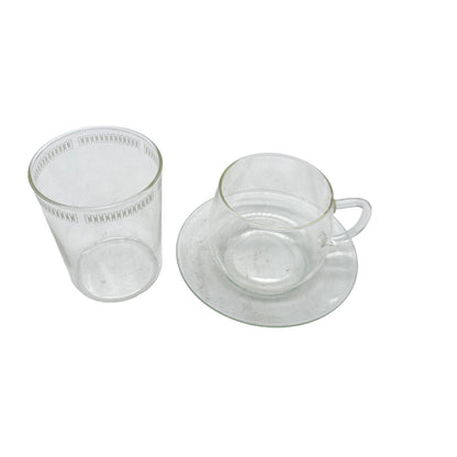 SCHOTT Teegläser Teeglas Tassen Glas H 9 cm und Tasse H 6,7 cm Untertasse