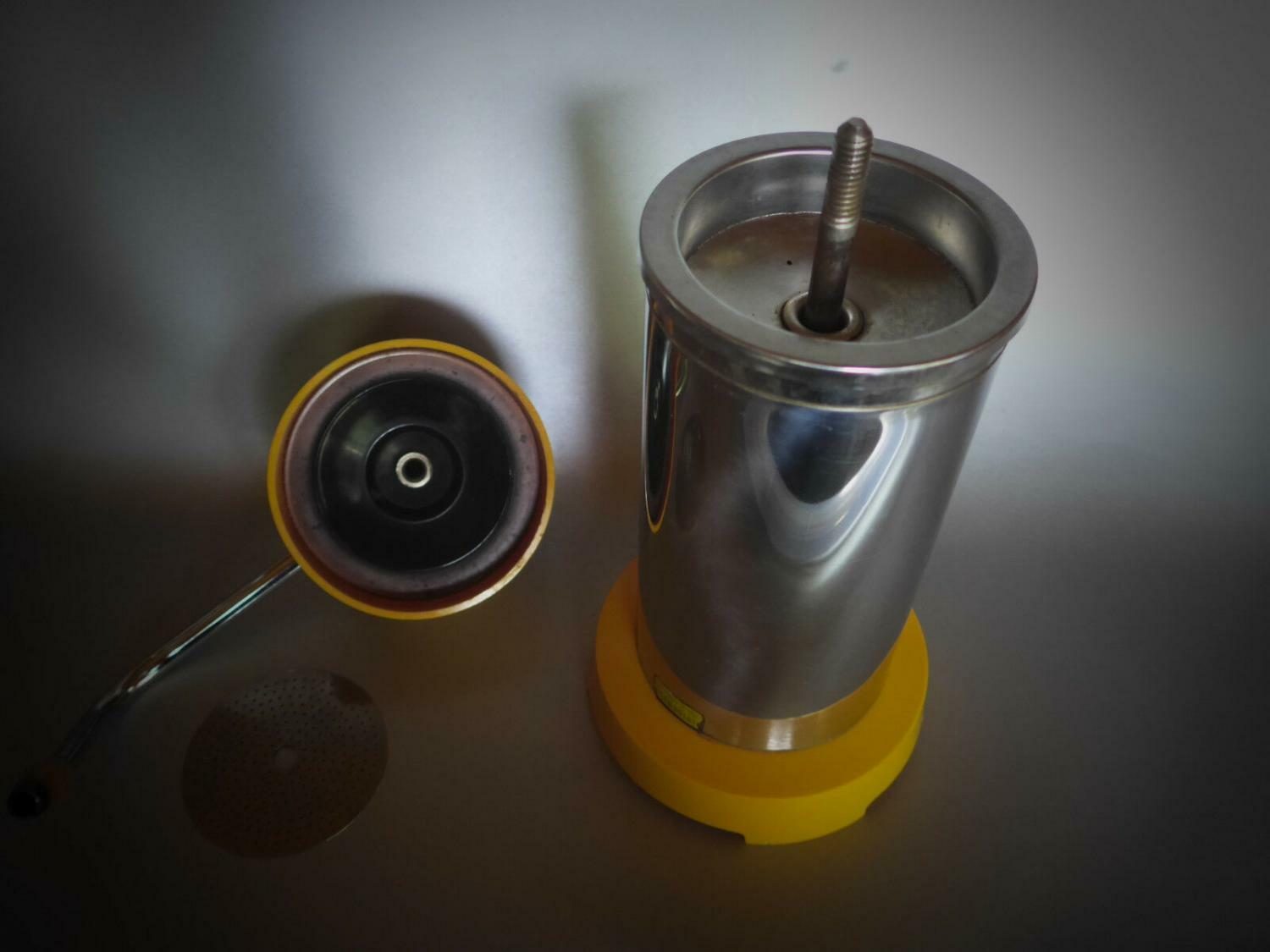 Velox Ferrara PATENT Espressokocher gelb elektr.  70er Italy 5 Tassen