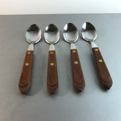 Town & Country Löffel Set Holz Teak Griff Vintage MID CENTURY 60er L 17cm