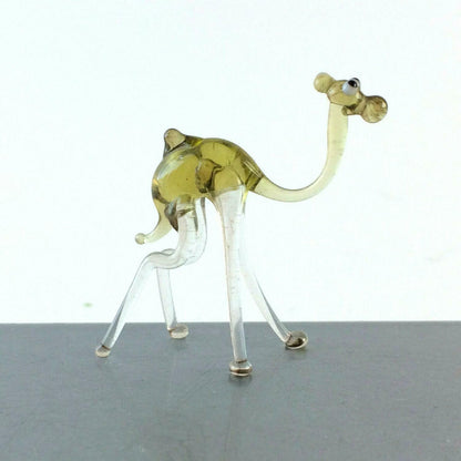 Dromedar Camel gelb H 3,5 cm Glas 50er 60er Lauscher Vintage MID CENTURY 