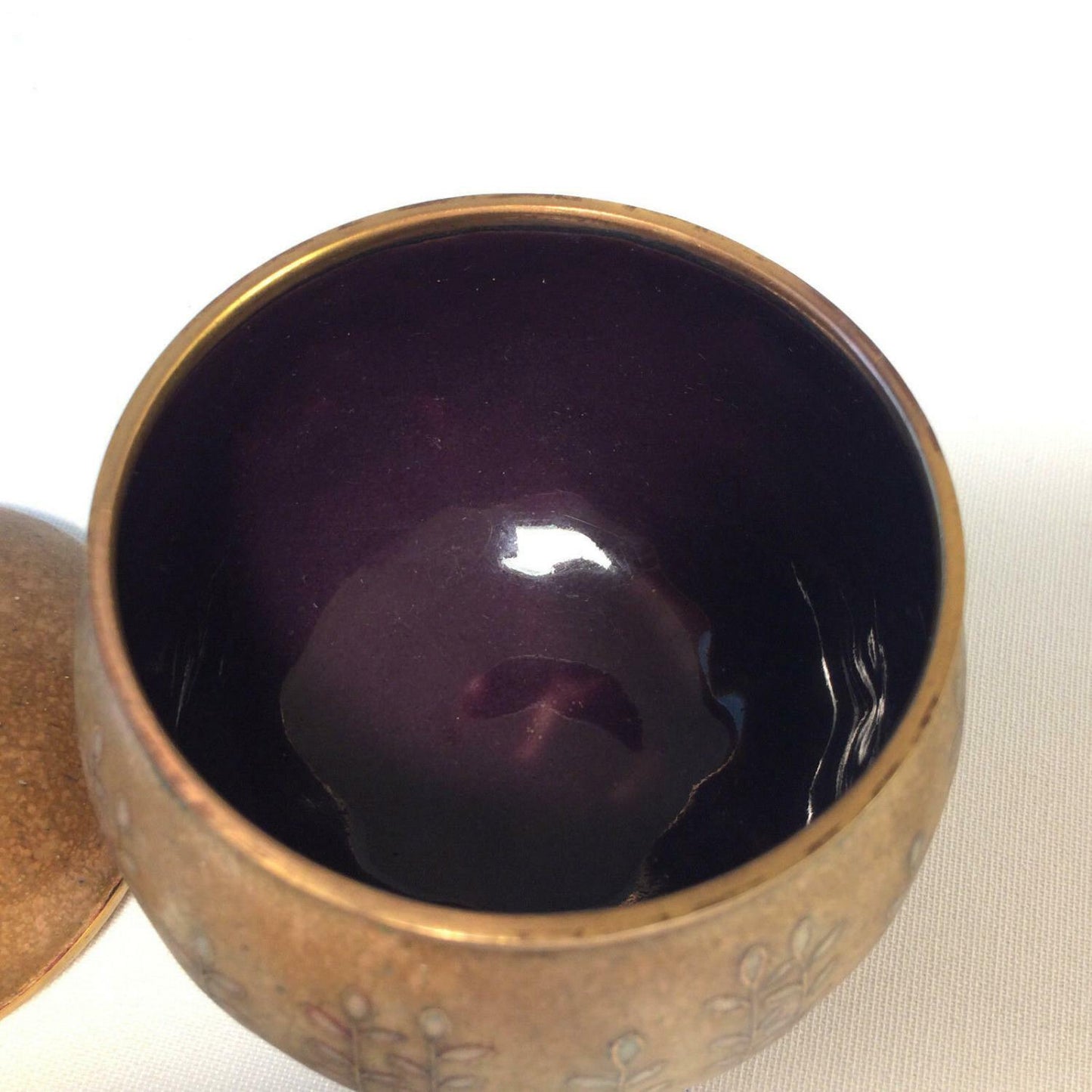 Käthe RUCKENBROD Deckeldose Dose Emaille 50er 60er Stegemaille Email 