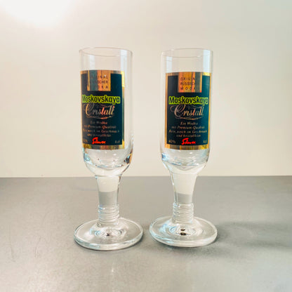 Gläser Glas Sonderedition 13 cm 2er Set Schnapsgläser Moskovskaya Wodka