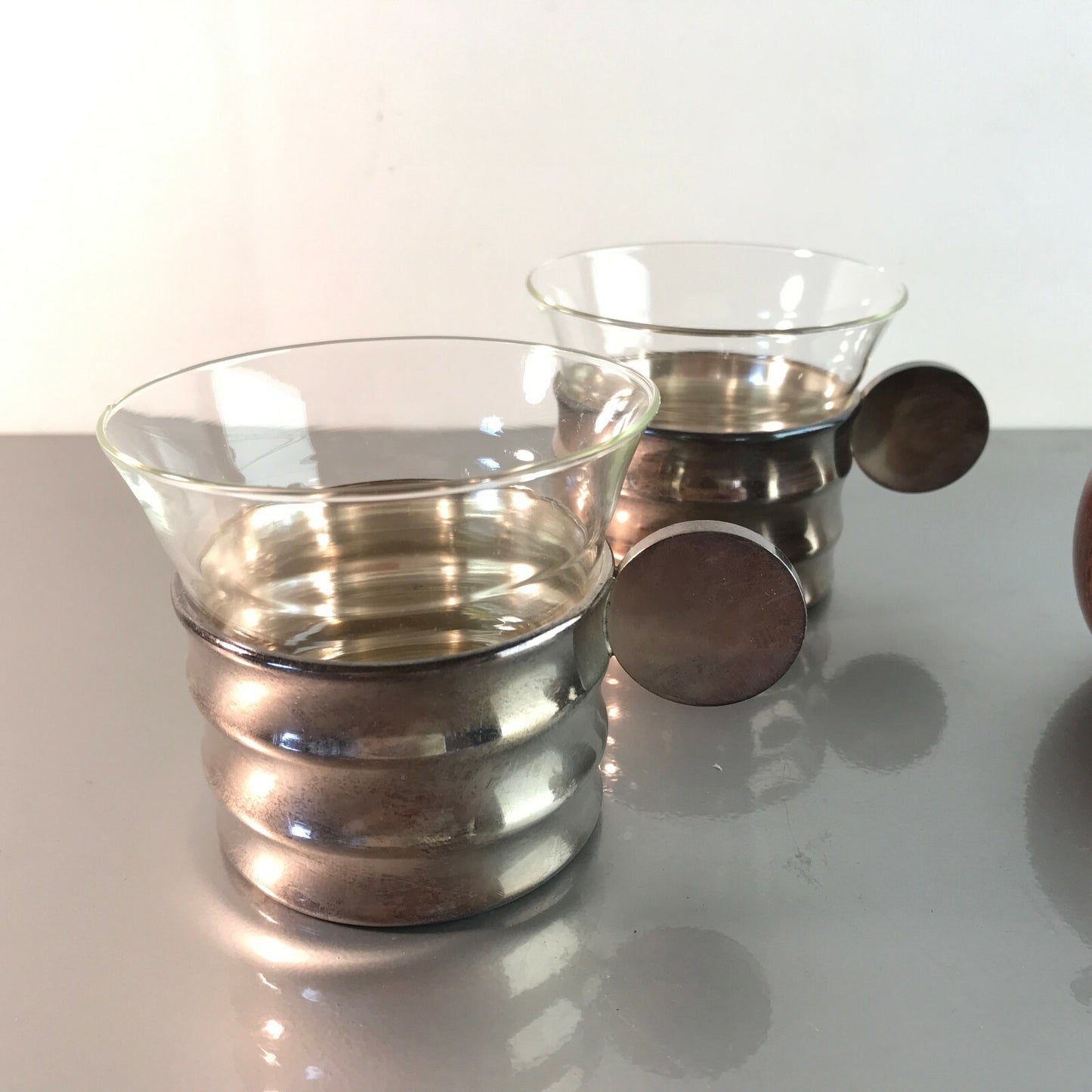 Berndorfer Metallwarenfabrik KRUPP Teetassen versilbert 20er Art Déco
