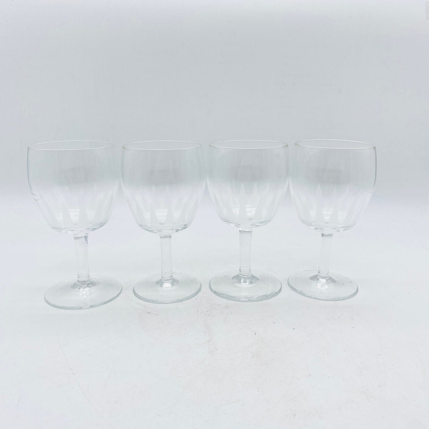 Weingläser H 12 cm Dekoratio satiniert beschliffen 60er 70er Vintage Gläser Glas
