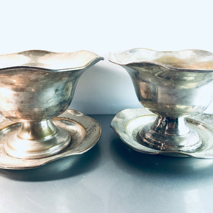 Schalen Set versilbert Vintage MID CENTURY 40er 50er Übertopf Schüssel