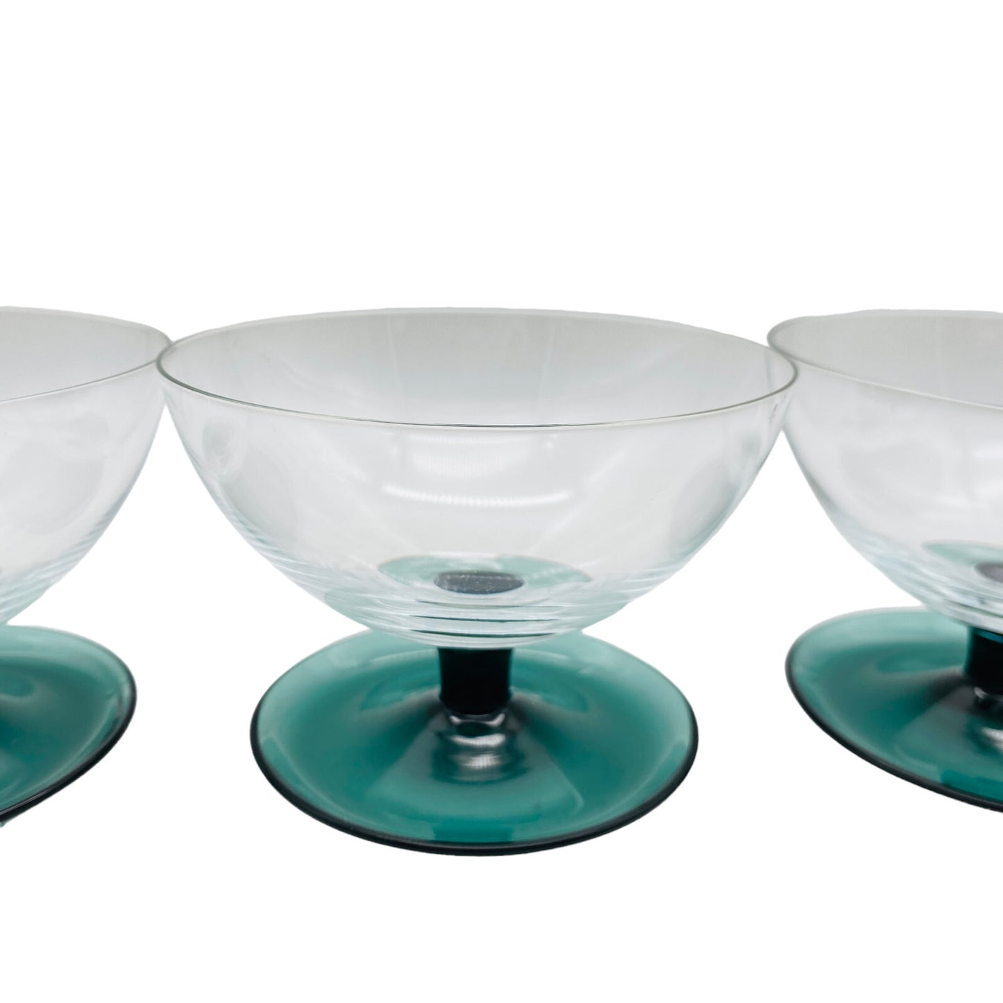 SÜSSMUTH DessertSchalen 3er  Eisbecher Glas Turmalin 50er 60er Schalen