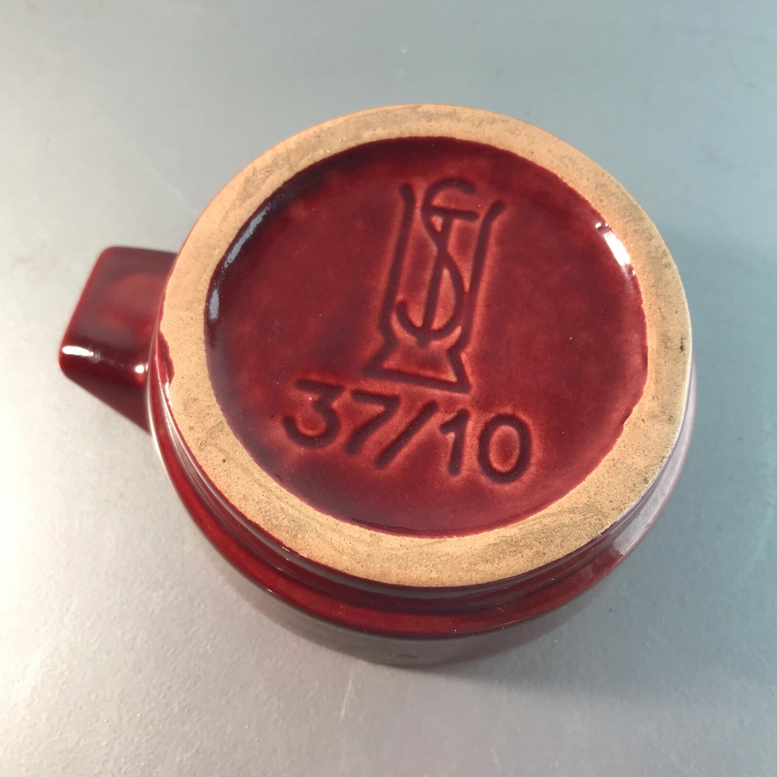 VINTAGE Stapelascher blau rot weiß 50er 60er Keramik MID CENTURY Schale
