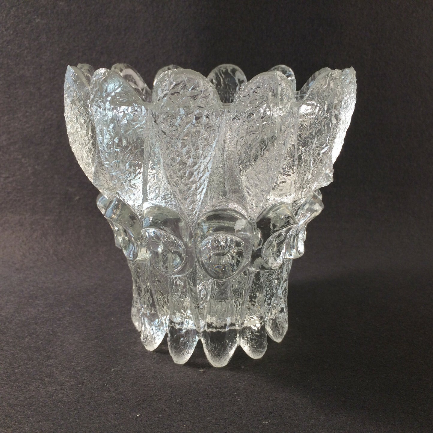 Windlicht Vase Teelicht Glas 50er 60er Mid CENTURY H 13,7 cm drehbar