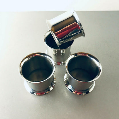 Serviettenhalter Serviettenringe Silber farben D 4 cm 4 er Set 60er 70er 