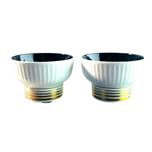 Schönwald Porzellan KERZENHALTER 70er 60er Kerzenhalter 2 Stück Goldrand