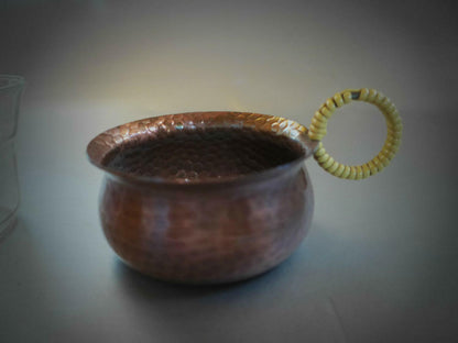 5 x ZINT Teeglas Kupfer Hammerschlag SCHOTT Mainz Glas 50er MID CENTURY