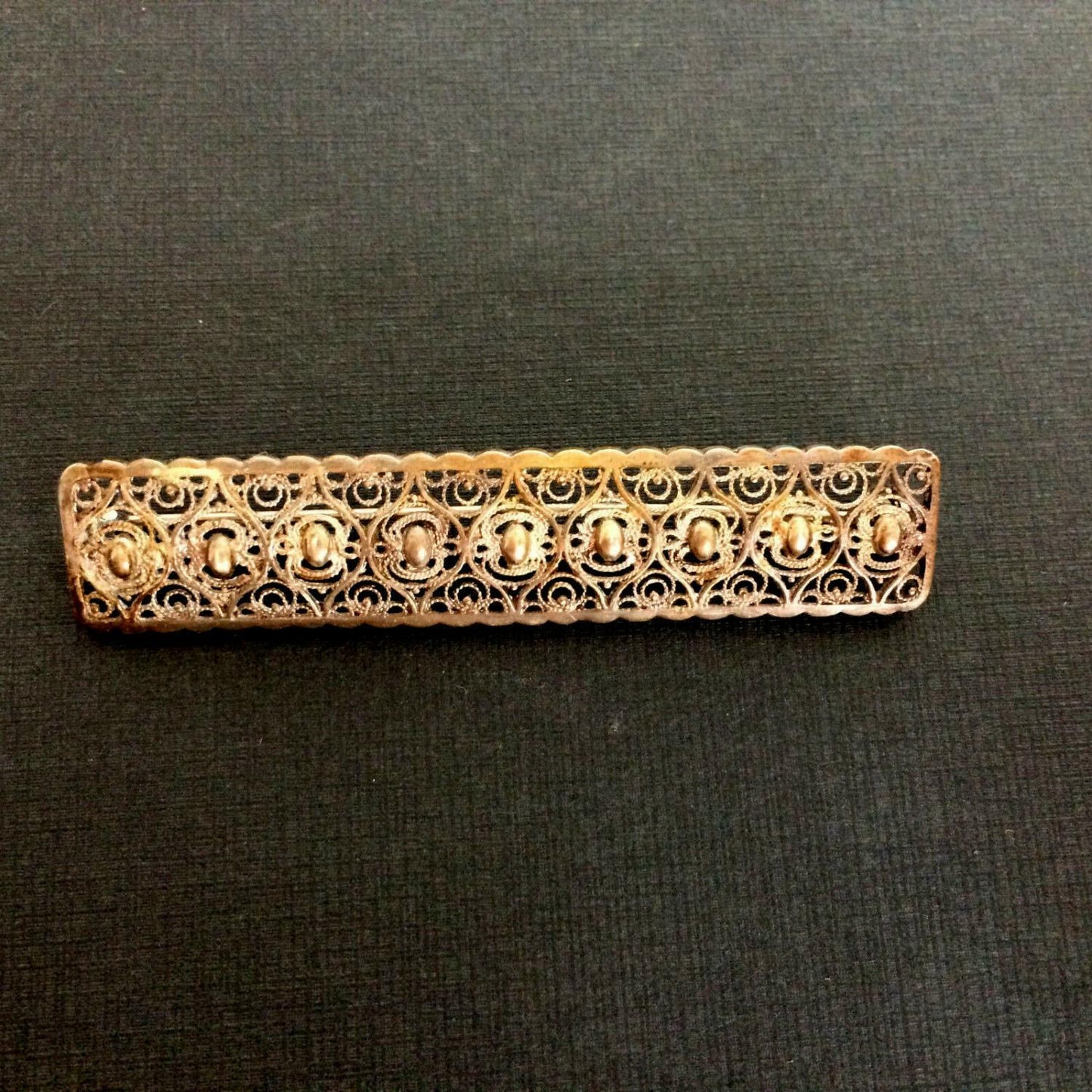 BROSCHE filigran 835H Silber versilber gepunzt gestempelt 6,4 cm